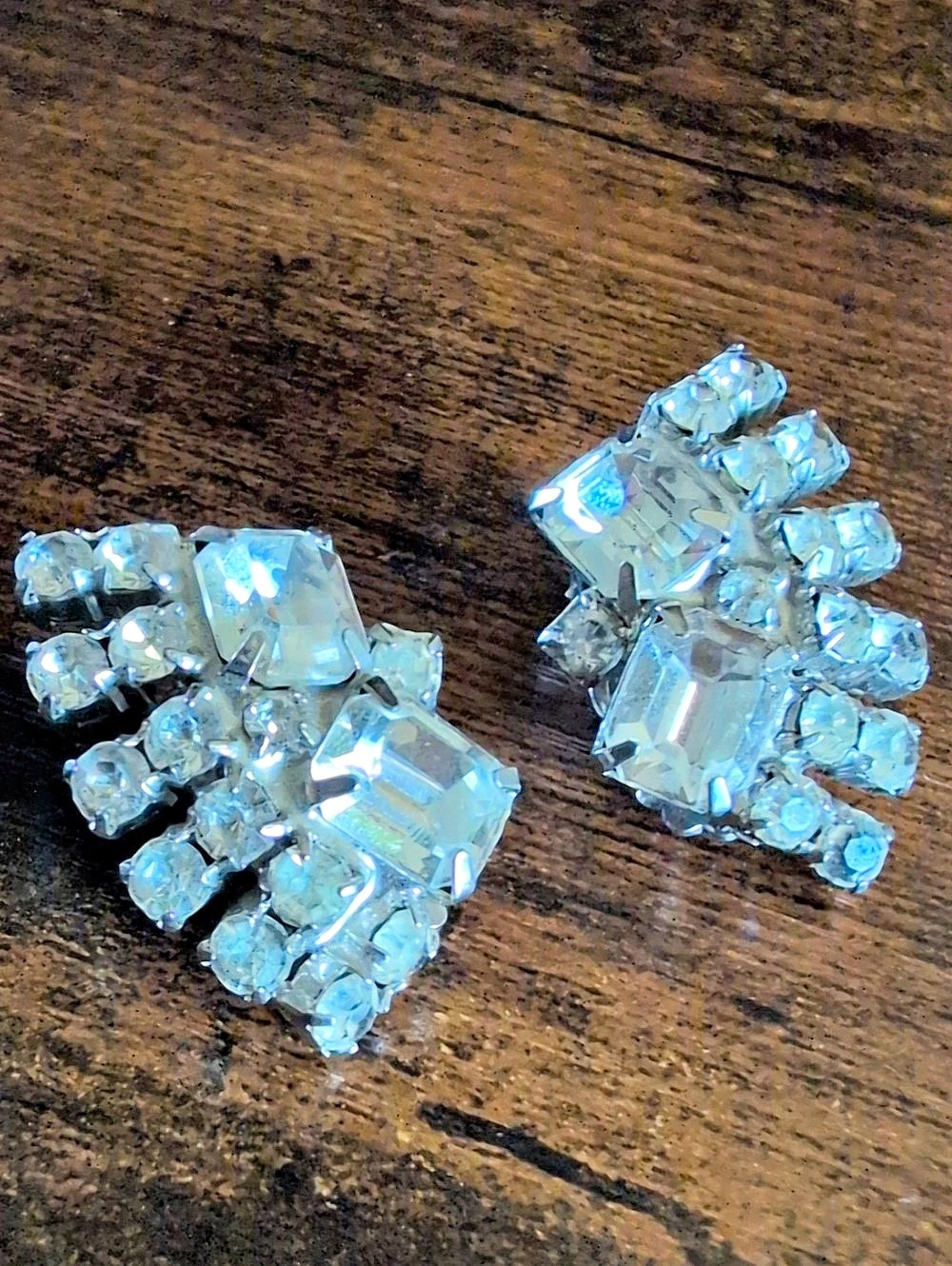 Crystal Clip-On Earrings Silver